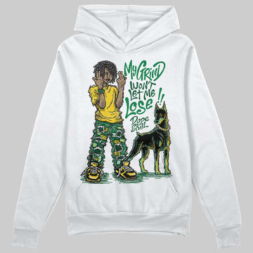 Green Sneakers DopeSkill Hoodie Sweatshirt My Grind Won't Let Me Lose Graphic Streetwear - White