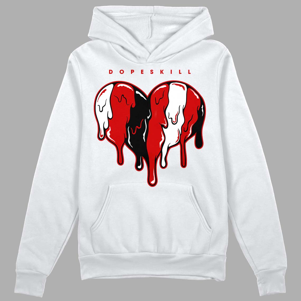 Jordan 1 Retro Low "Black Toe" DopeSkill Hoodie Sweatshirt Slime Drip Heart Graphic Streetwear - White