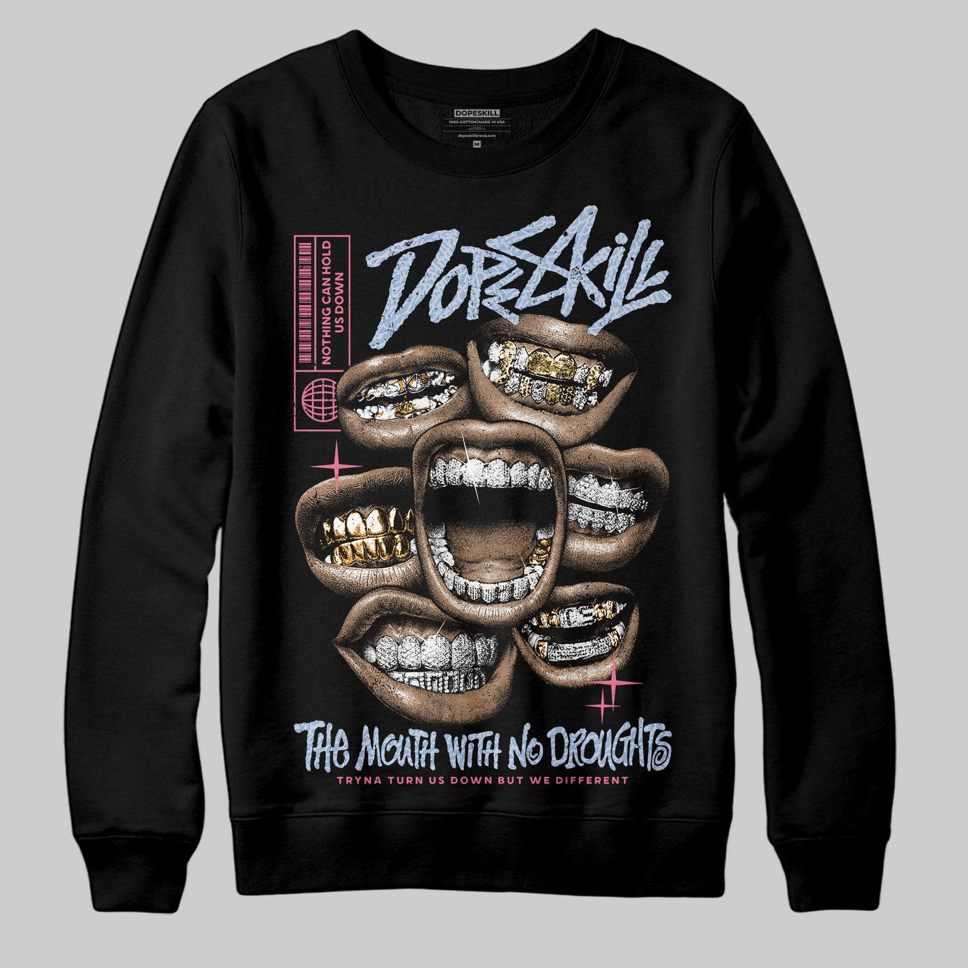 Jordan 3 GS “Cobalt Bliss” DopeSkill Sweatshirt The Mouth With No Droughts Graphic Streetwear - black