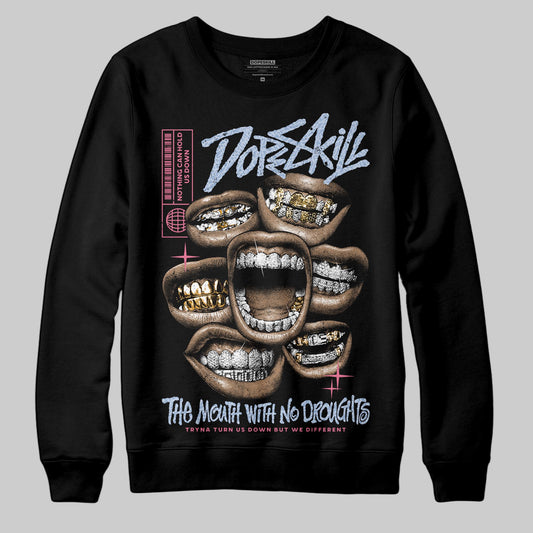 Jordan 3 GS “Denim/Pink Glow” DopeSkill Sweatshirt The Mouth With No Droughts Graphic Streetwear - black