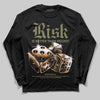 Olive Sneakers DopeSkill Long Sleeve T-Shirt Risk Is Better Than Regret Graphic Streetwear - Black