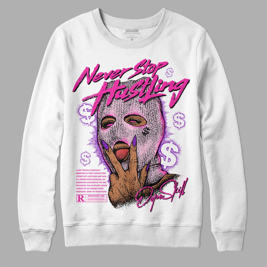 Dunk Low Triple Pink DopeSkill Sweatshirt Never Stop Hustling Graphic Streetwear - White 