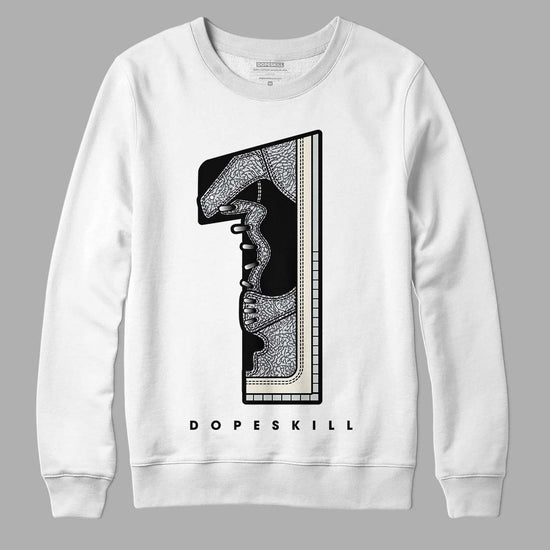 Jordan 1 Retro Low OG Black Cement DopeSkill Sweatshirt No.1 Graphic Streetwear - White