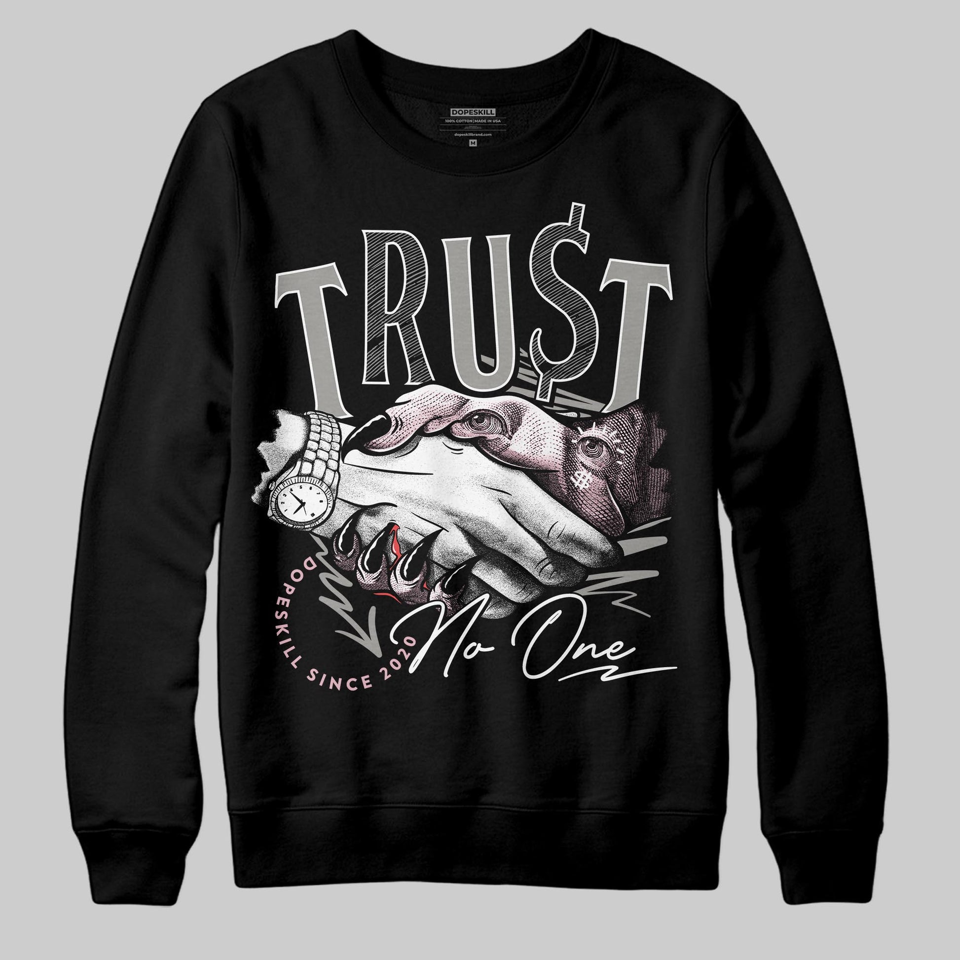 Air Max 95 OG “Pink Foam” DopeSkill Sweatshirt Trust No One Graphic Streetwear - Black
