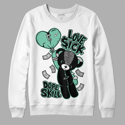 Jordan 3 "Green Glow" DopeSkill Sweatshirt Love Sick Graphic Streetwear - White 