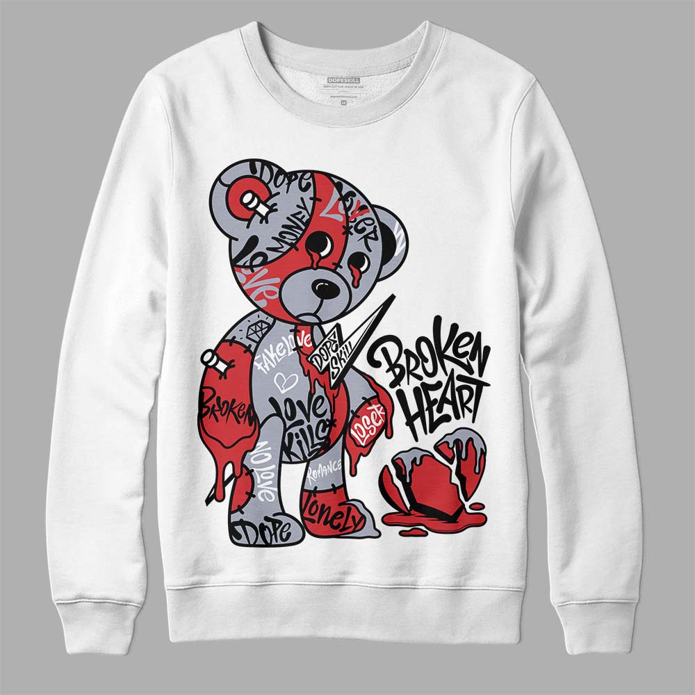 Jordan 4 “Bred Reimagined” DopeSkill Sweatshirt Broken Heart Graphic Streetwear - White