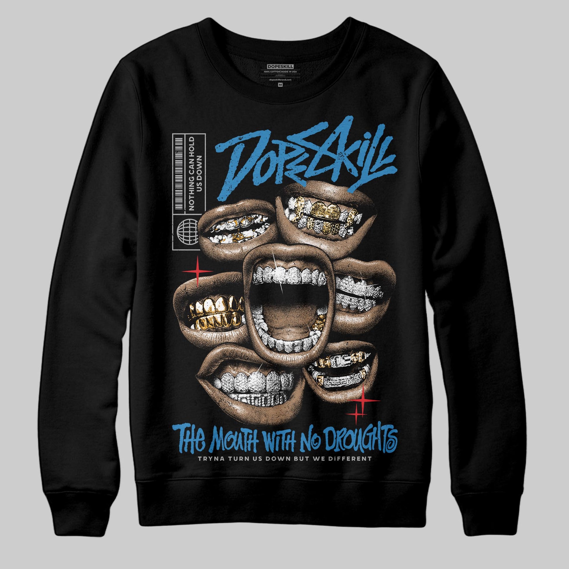 Jordan 3 Retro OG Rare Air DopeSkill Sweatshirt The Mouth With No Droughts Graphic Streetwear - Black