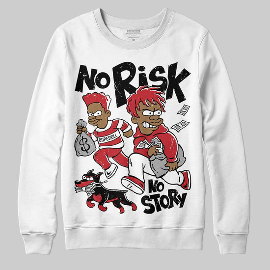 Jordan 1 Low OG "Chicago" DopeSkill Sweatshirt No Risk No Story Graphic Streetwear - White