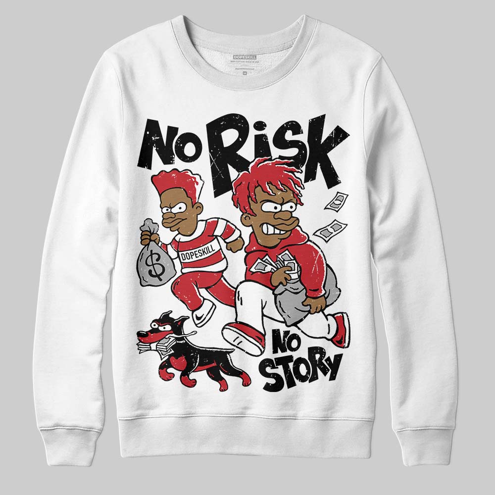 Jordan 1 Low OG "Chicago" DopeSkill Sweatshirt No Risk No Story Graphic Streetwear - White