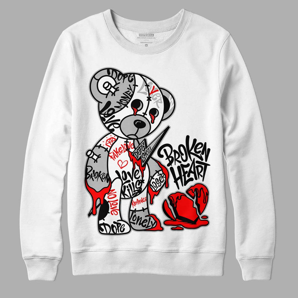 Dunk Low Panda White Black DopeSkill Sweatshirt Broken Heart Graphic Streetwear - White
