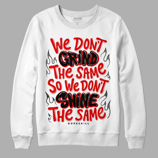 Jordan 4 Retro Red Cement DopeSkill Sweatshirt Grind Shine Graphic Streetwear - White 