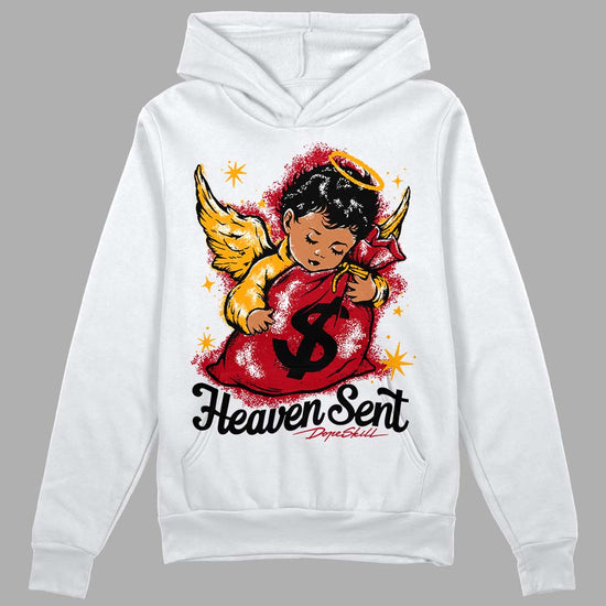 Jordan 7 Retro Cardinal DopeSkill Hoodie Sweatshirt Heaven Sent Graphic Streetwear - White