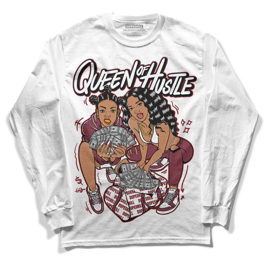 Jordan 1 Retro High OG “Team Red” DopeSkill Long Sleeve T-Shirt Queen Of Hustle Graphic Streetwear - White