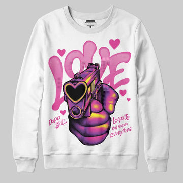 Pink Sneakers DopeSkill Sweatshirt Love Shot Graphic Streetwear - White
