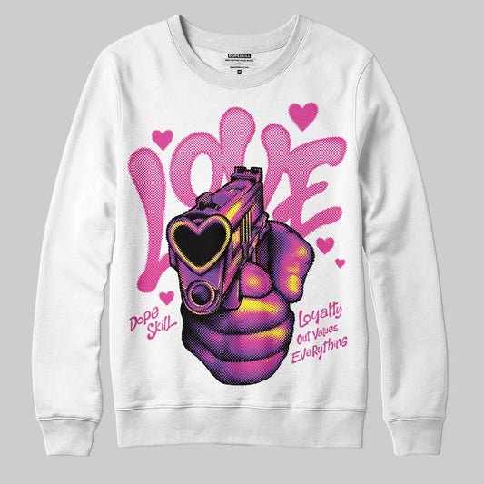 Pink Sneakers DopeSkill Sweatshirt Love Shot Graphic Streetwear - White