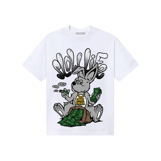 Black and White Sneakers DopeSkill T-Shirt Slow Life Graphic Streetwear - White