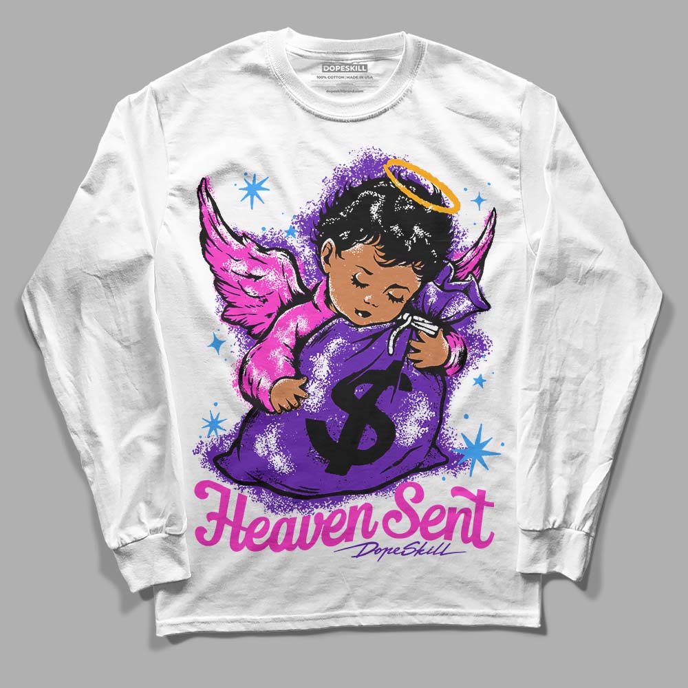 Jordan 13 Court Purple DopeSkill Long Sleeve T-Shirt Heaven Sent Graphic Streetwear - White