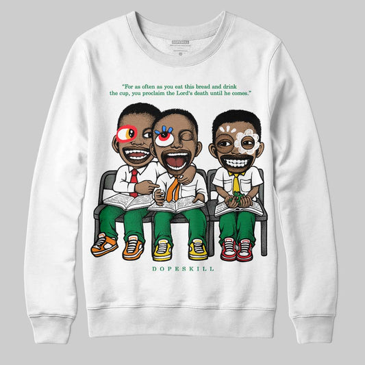 Jordan 5 “Lucky Green” DopeSkill Sweatshirt First Sunday Graphic Streetwear - White