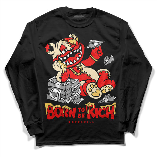 Jordan 5 "Dunk On Mars" DopeSkill Long Sleeve T-Shirt Born To Be Rich Graphic Streetwear - Black
