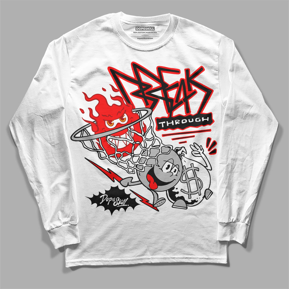 Black and White Sneakers DopeSkill Long Sleeve T-Shirt Break Through Graphic Streetwear - White 