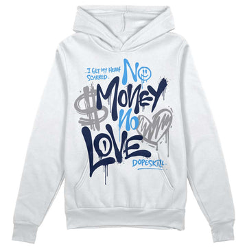 Jordan Spiz’ike Low “White/Obsidian” DopeSkill Hoodie Sweatshirt No Money No Love Typo Graphic Streetwear - White