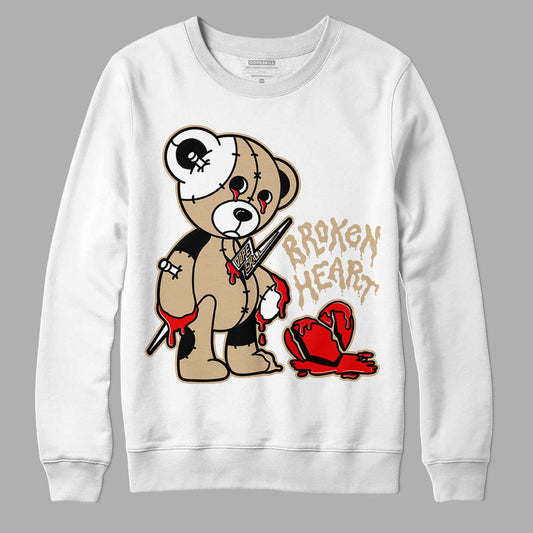 TAN Sneakers DopeSkill Sweatshirt Broken Heart Graphic Streetwear - White