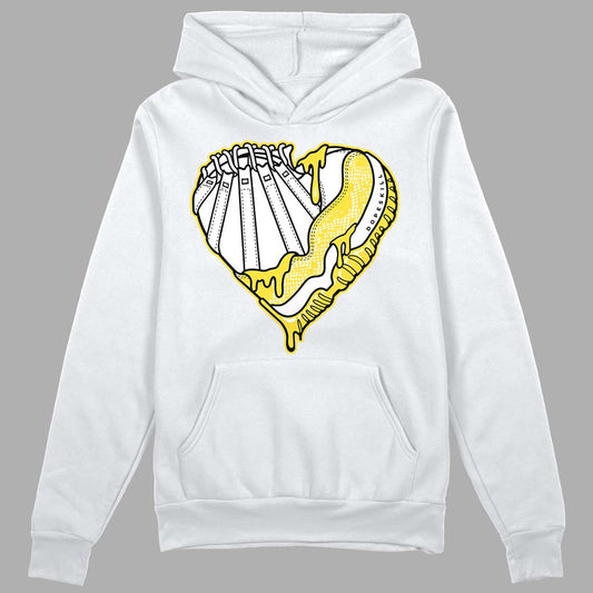 Jordan 11 Low 'Yellow Snakeskin' DopeSkill Hoodie Sweatshirt Heart Jordan 11 Graphic Streetwear - White 