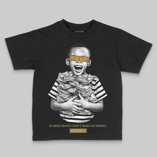 Olive Sneakers DopeSkill Toddler Kids T-shirt Scared Money Don't Make No Money Graphic Streetwear - Black