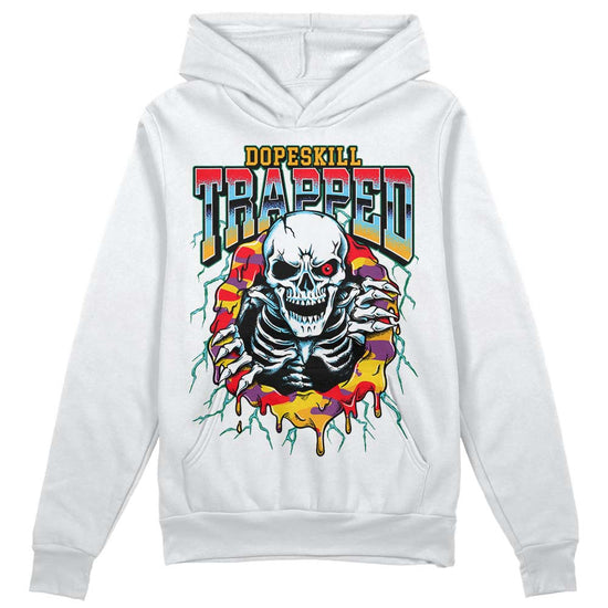 Jordan 1 Mid GS 'Six Championships DopeSkill Hoodie Sweatshirt Trapped Halloween Graphic Streetwear - White