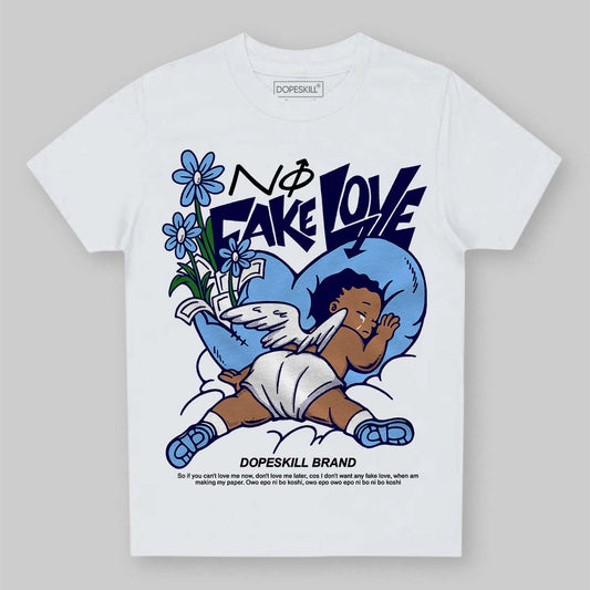 Jordan 9 Powder Blue DopeSkill Toddler Kids T-shirt No Fake Love Graphic Streetwear - White