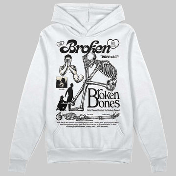 Jordan 5 Retro Reverse Metallic DopeSkill Hoodie Sweatshirt Broken Bones Graphic Streetwear - White