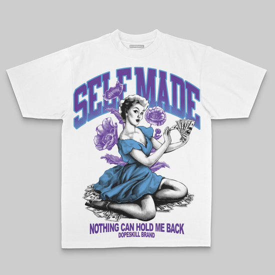 Purple Oversize Print Self Made DopeSkill Graphic Premium T-shirt Streetwear - White