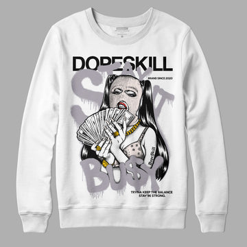 Jordan 2 Cement Grey DopeSkill Sweatshirt Stay It Busy Graphic Streetwear - White