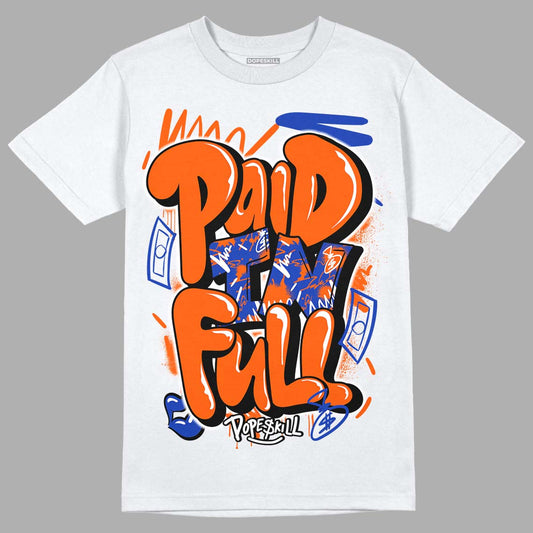 Dunk Low Futura Orange Blaze DopeSkill T-Shirt New Paid In Full Graphic Streetwear - White