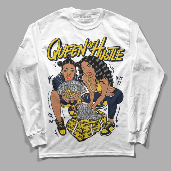 Dunk Low Vintage “Michigan” DopeSkill Long Sleeve T-Shirt Queen Of Hustle Graphic Streetwear - White