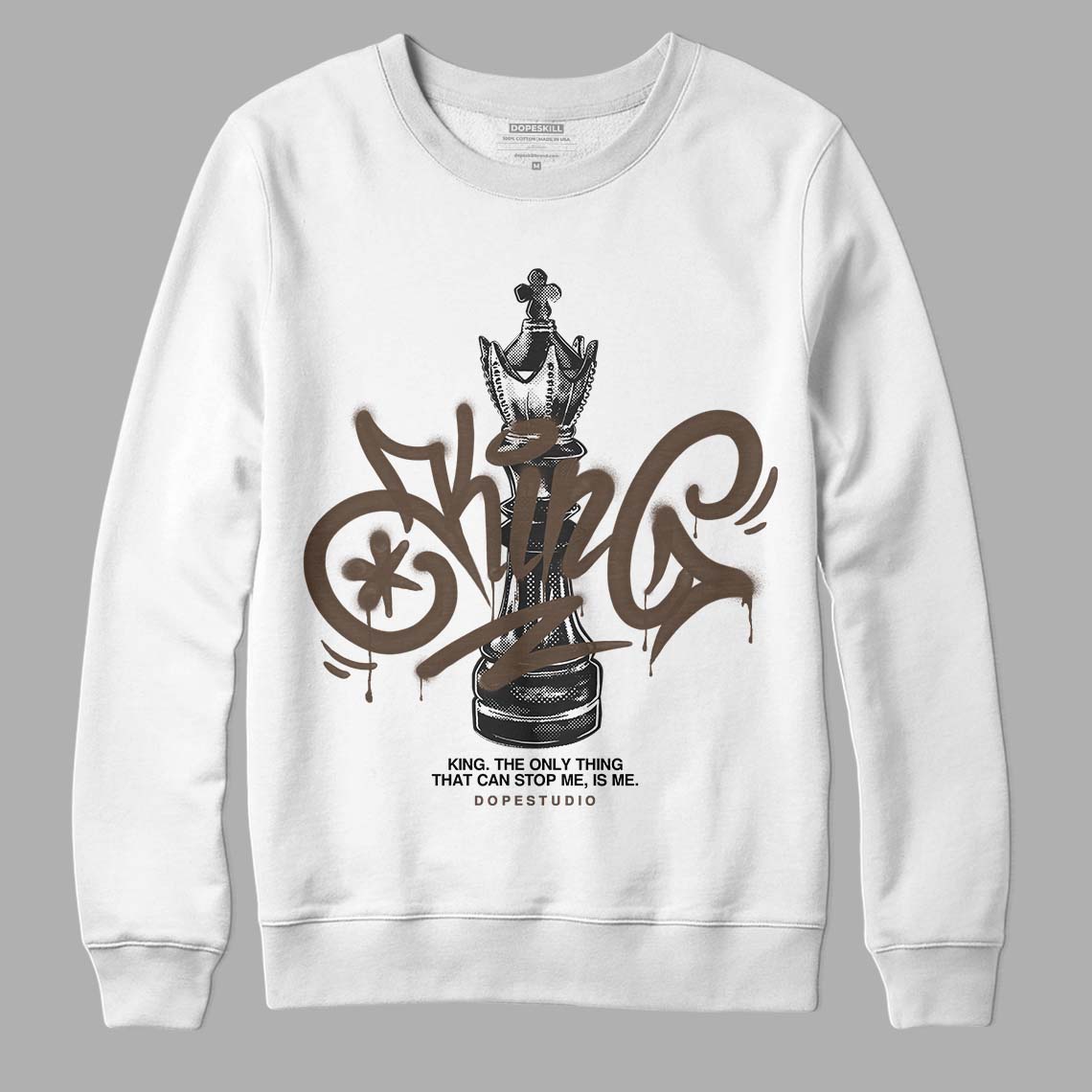 Jordan 1 Retro High OG Palomino DopeSkill Sweatshirt King Chess Graphic Streetwear - White