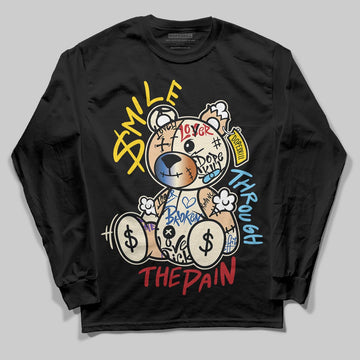 Jordan 17 Retro Low SP Infinite Archives DopeSkill Long Sleeve T-Shirt Smile Through The Pain Graphic Streetwear - Black