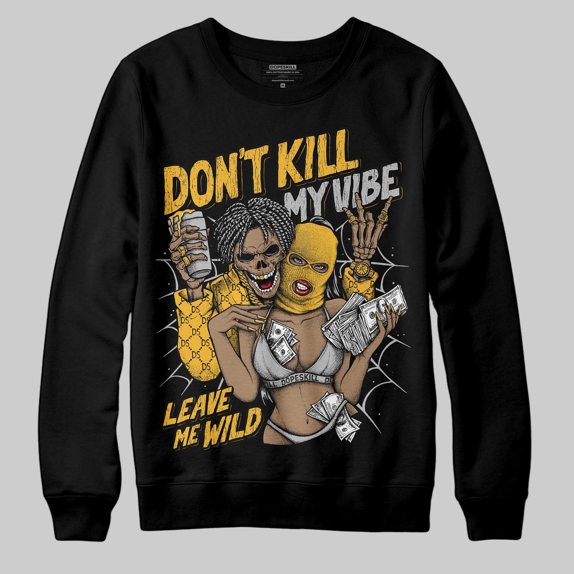 Jordan 5 'Tokyo' DopeSkill Sweatshirt Don't Kill My Vibe Graphic Streetwear - Black