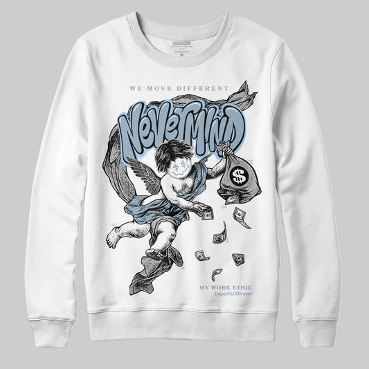 Jordan 40 “Blue Suede” DopeSkill Sweatshirt Nevermind Graphic Streetwear - White