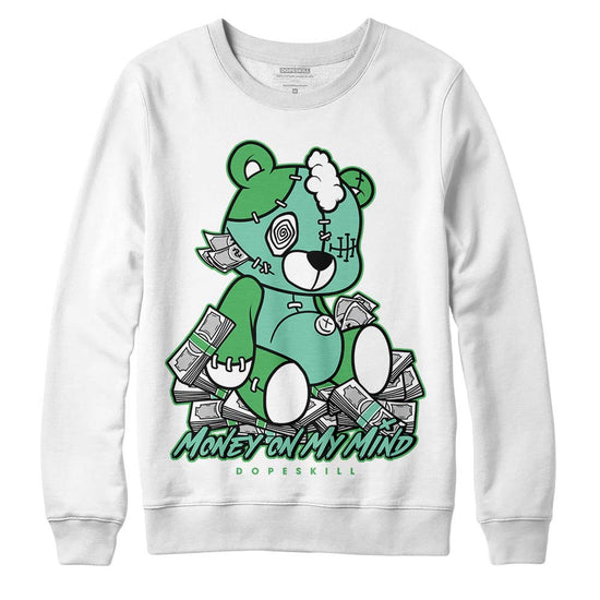 Jordan 1 High OG Green Glow DopeSkill Sweatshirt MOMM Bear Graphic Streetwear - White