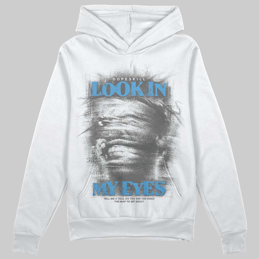Grey Sneakers DopeSkill Hoodie Sweatshirt Look In My Eyes Graphic Streetwear - White 