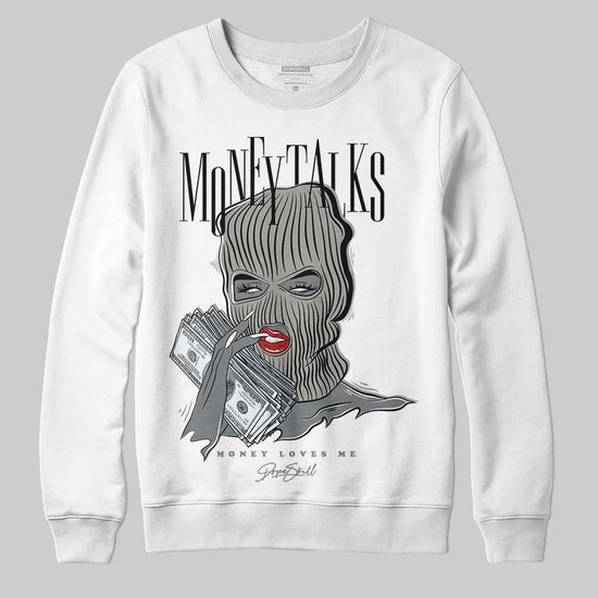 Jordan 9 Cool Grey DopeSkill Sweatshirt Money Talks Graphic Streetwear - White