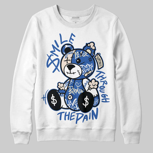 Jordan 1 Low Travis Scott x Fragment DopeSkill Sweatshirt Smile Through The Pain Graphic Streetwear - White 