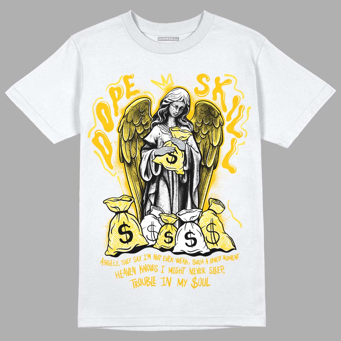 Jordan 11 Low 'Yellow Snakeskin' DopeSkill T-Shirt Angels Graphic Streetwear - White 