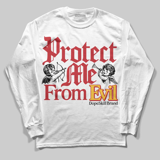 Jordan 14 Retro Ferrari (2025) DopeSkill Long Sleeve T-Shirt Protect Me From Evil Graphic Streetwear - White 