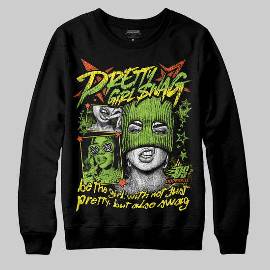 Neon Green Sneakers DopeSkill Sweatshirt Pretty Girl Swag Graphic Streetwear - Black