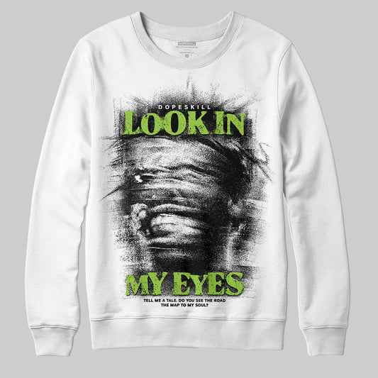 Neon Green Sneakers DopeSkill Sweatshirt Look In My Eyes Graphic Streetwear - White
