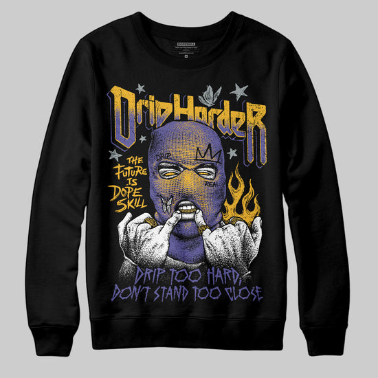 Jordan 4 Retro Lakers DopeSkill Sweatshirt Drip Harder Graphic Streetwear - black
