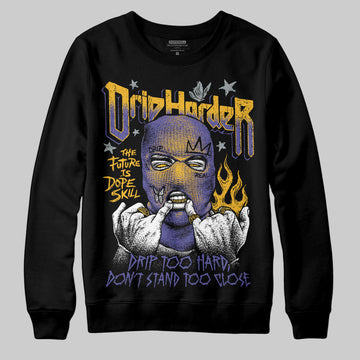Jordan 4 Retro Lakers DopeSkill Sweatshirt Drip Harder Graphic Streetwear - black