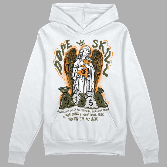 Jordan 5 "Olive" DopeSkill Hoodie Sweatshirt Angels Graphic Streetwear - White 